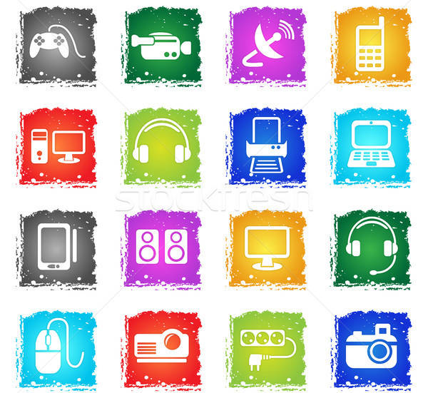 Devices simply icons Stock photo © ayaxmr