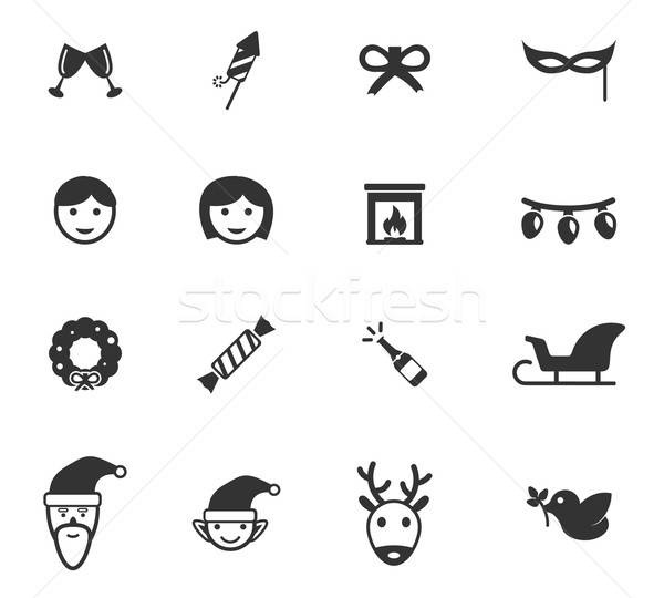 Natal simplesmente ícones símbolo os ícones do web usuário Foto stock © ayaxmr