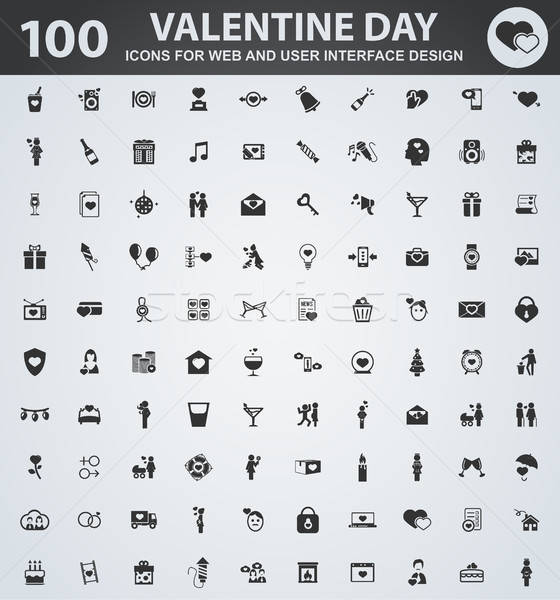 Valentine day icons set Stock photo © ayaxmr