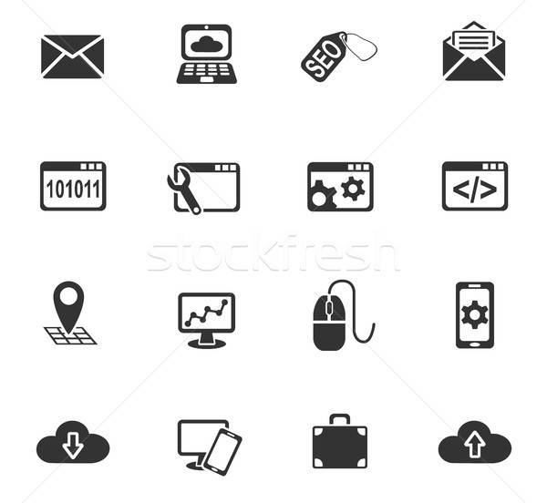 seo and development icon set Stock photo © ayaxmr