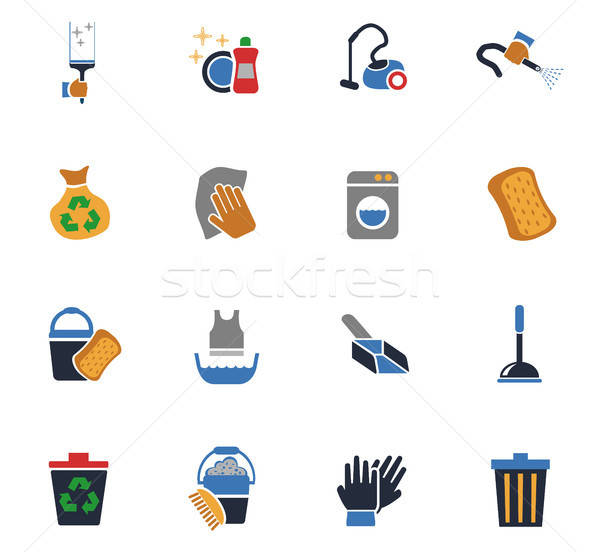 Limpieza iconos de la web usuario interfaz diseno Foto stock © ayaxmr