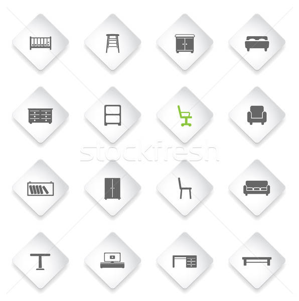 Furniture simply icons Stock photo © ayaxmr