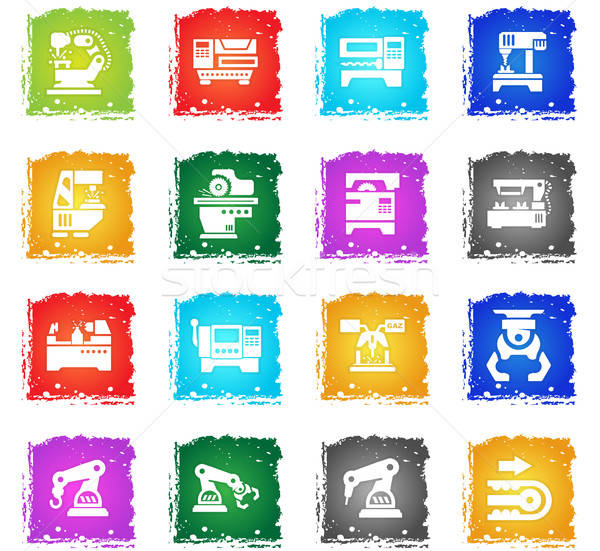machine tools icon set Stock photo © ayaxmr
