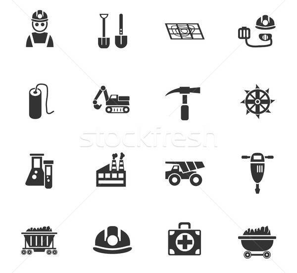coal industry icon set Stock photo © ayaxmr