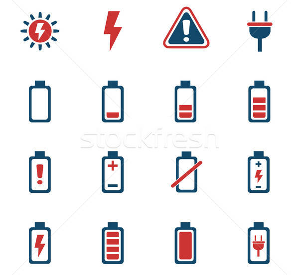 battery icon set Stock photo © ayaxmr