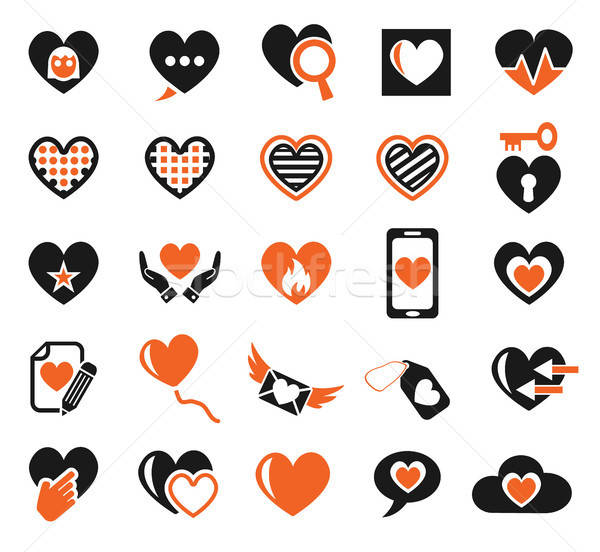 heart love icon set Stock photo © ayaxmr