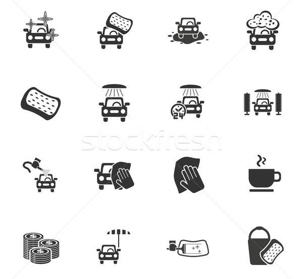 Lavado de coches servicio iconos de la web usuario interfaz Foto stock © ayaxmr
