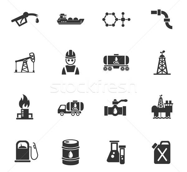 extraction of oil icon set Stock photo © ayaxmr