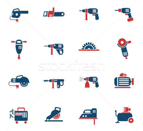 machine tools icon set Stock photo © ayaxmr