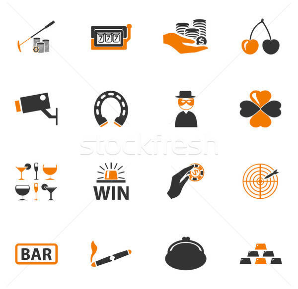 Casino icons set Stock photo © ayaxmr