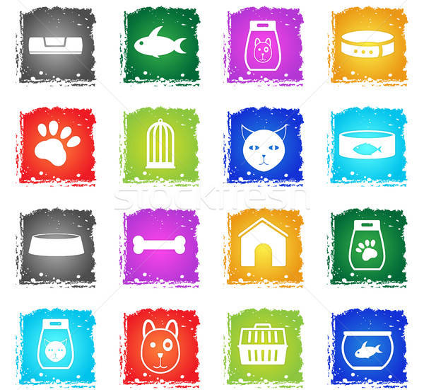 goods for pets icon set Stock photo © ayaxmr
