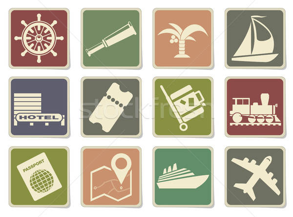 Tourism and Travel Icons Stock photo © ayaxmr