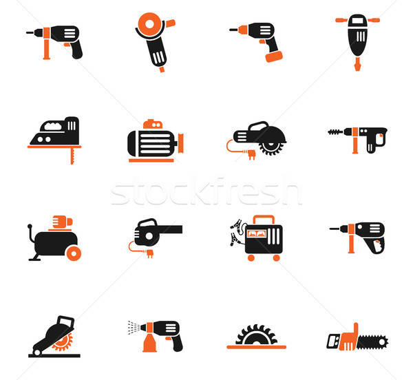machine tools icon set Stock photo © ayaxmr