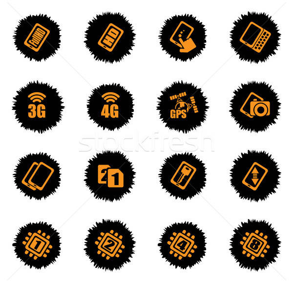 Smartphone Vektor Symbole Web Benutzer Schnittstelle Stock foto © ayaxmr