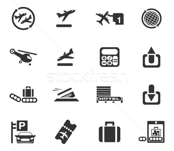 Airport icons Stock photo © ayaxmr