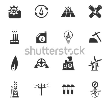 Industrial icons set Stock photo © ayaxmr