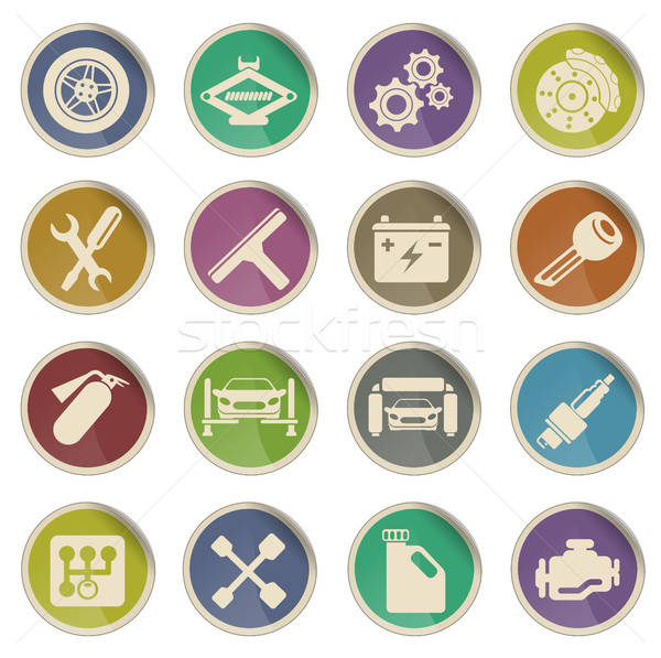 Auto Service Web-Icons Label Symbole Web Stock foto © ayaxmr