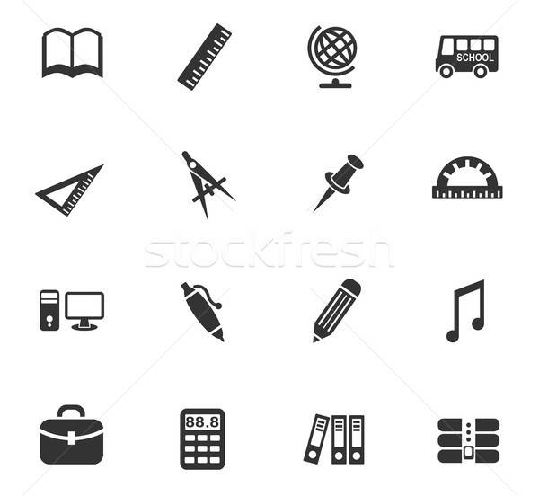 school icon set Stock photo © ayaxmr