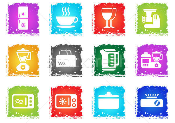 Kitchen Utensils Icon Set Stock photo © ayaxmr