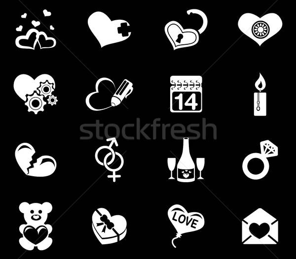 Amor iconos simplemente símbolos web Foto stock © ayaxmr