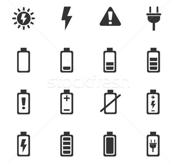 battery icon set Stock photo © ayaxmr