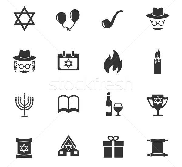 hanukkah icon set Stock photo © ayaxmr