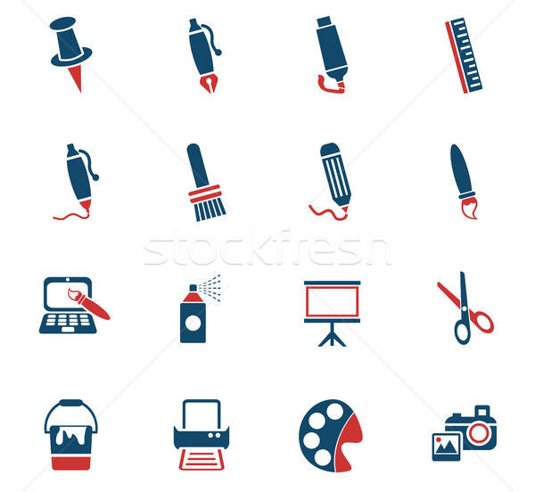 art tools icon set Stock photo © ayaxmr