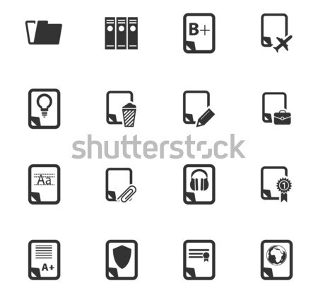 Documents icons set Stock photo © ayaxmr