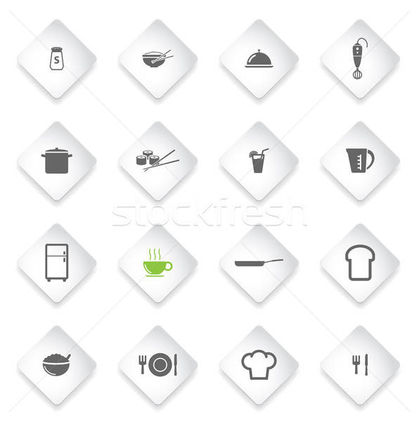 Food and kitchen simply icons Stock photo © ayaxmr