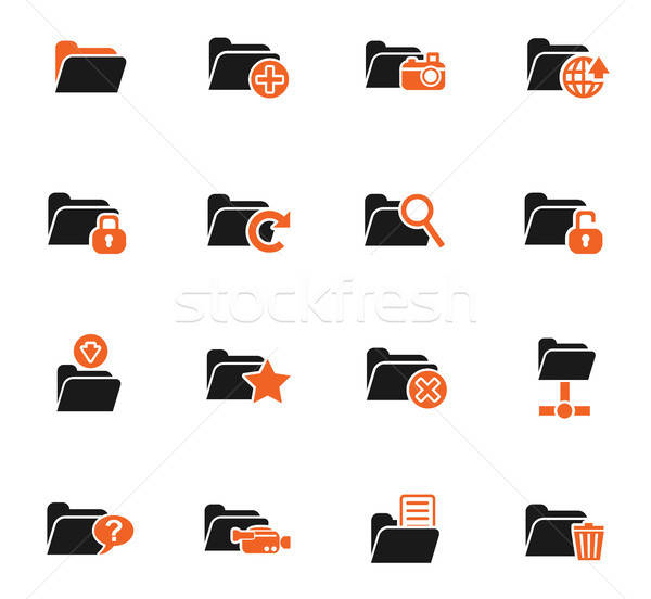 folder icon set Stock photo © ayaxmr
