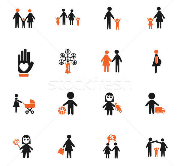 [[stock_photo]]: Famille · icônes · web · utilisateur · interface · design