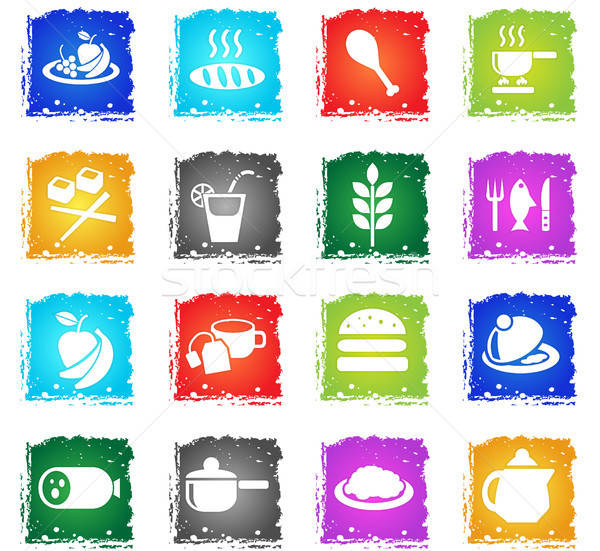 food and kitchen icon set Stock photo © ayaxmr