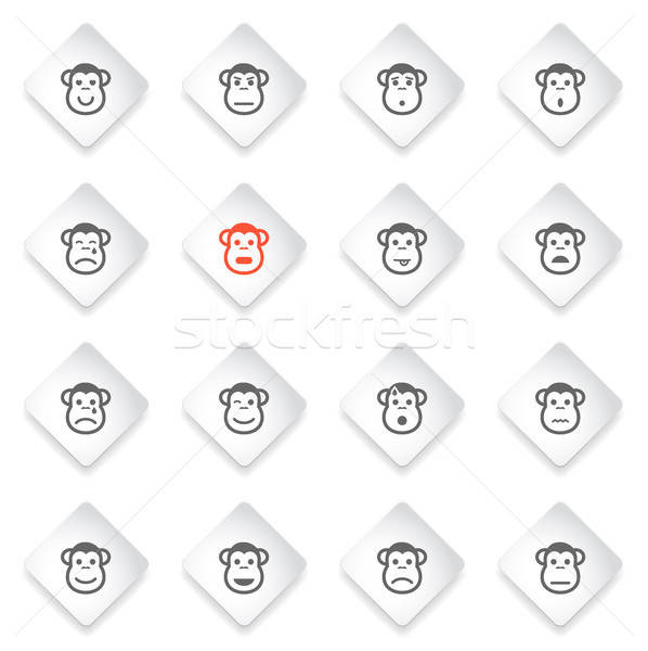 猿 喜怒哀楽 単に アイコン シンボル webアイコン ストックフォト © ayaxmr