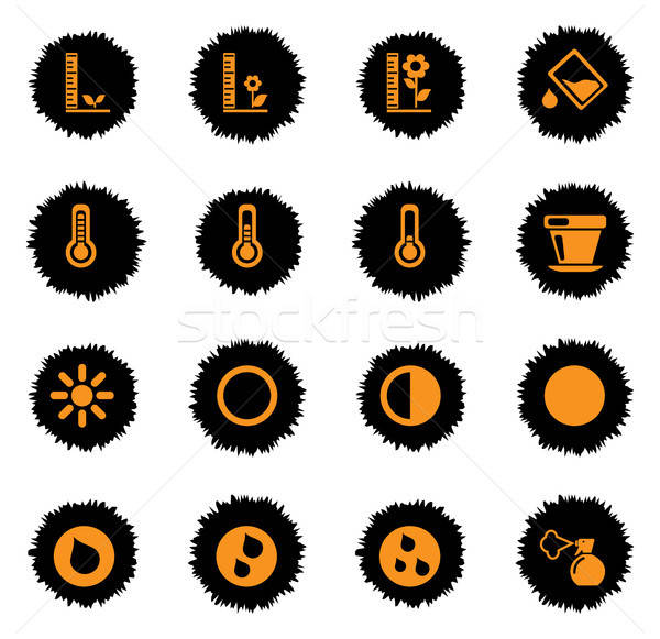 Plant Growing Sign Silhouette Icons Stock photo © ayaxmr