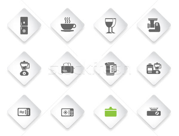 Kitchen Utensils Icon Set Stock photo © ayaxmr