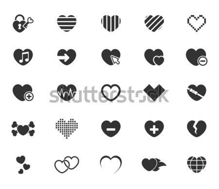 Heart Icon Set Stock photo © ayaxmr