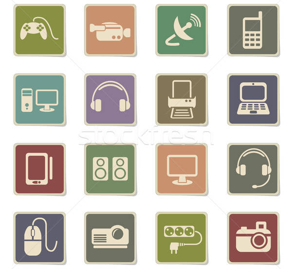 devices icon set Stock photo © ayaxmr