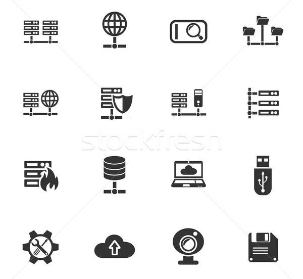 hosting provider icon set Stock photo © ayaxmr