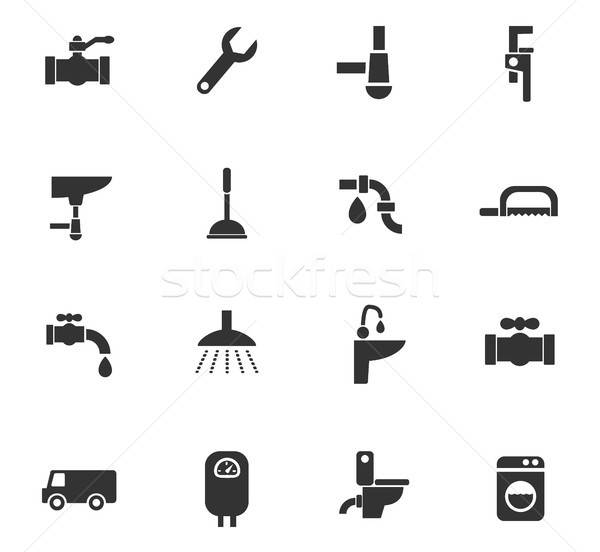 Stock photo: plumbing service icon set