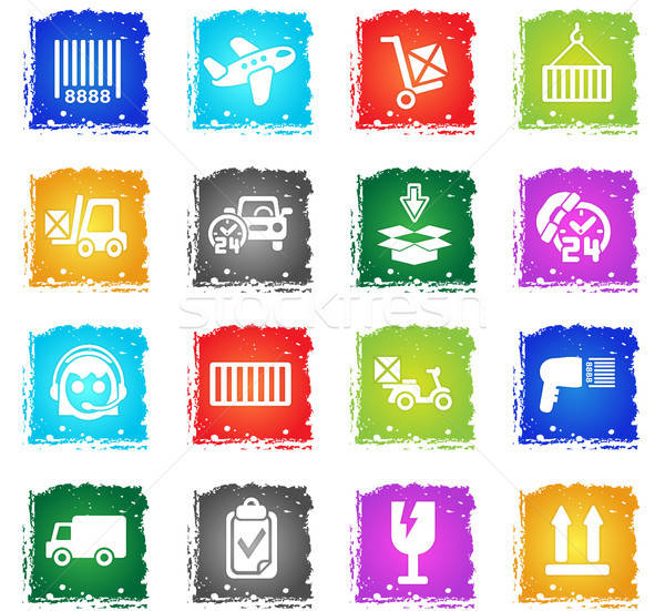 delivery service icon set Stock photo © ayaxmr