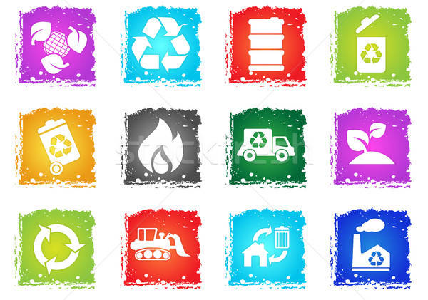 Recycle Symbols icon set Stock photo © ayaxmr