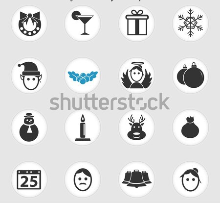 Foto stock: Natal · simplesmente · ícones · teia · usuário