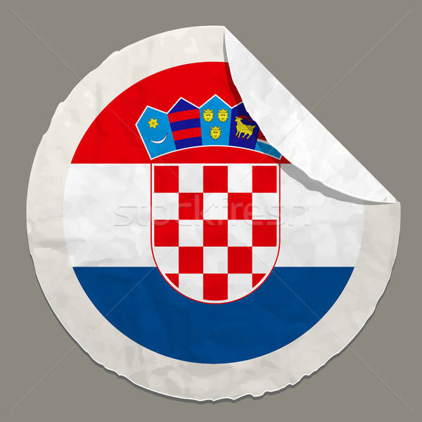 Croatia flag on a paper label Stock photo © ayaxmr