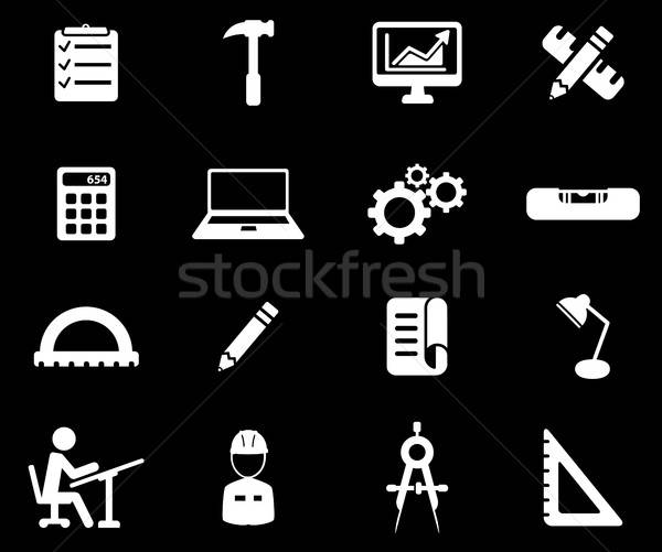 Mérnöki egyszerűen ikonok szimbólum webes ikonok felhasználó Stock fotó © ayaxmr
