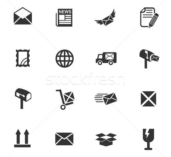 Posta szolgáltatás ikon gyűjtemény webes ikonok felhasználó interfész Stock fotó © ayaxmr