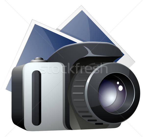 Vektor kamera fotók xxl ikon izolált fehér Stock fotó © ayaxmr