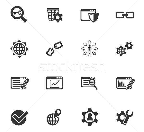 seo and development icon set Stock photo © ayaxmr