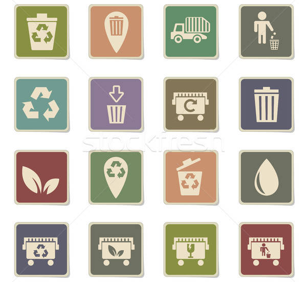 Müll Web-Icons Benutzer Schnittstelle Design Stock foto © ayaxmr