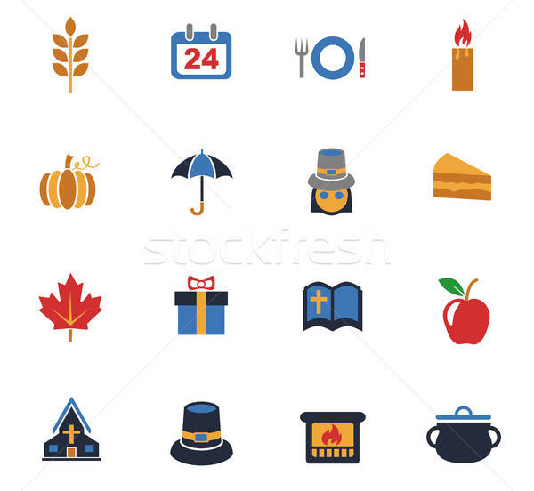 thanksgiving day icon set Stock photo © ayaxmr