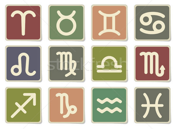 Zodiac icon set Stock photo © ayaxmr